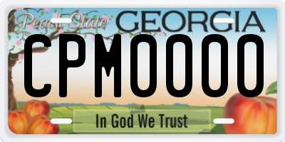 GA license plate CPM0000