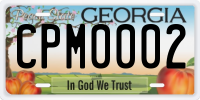 GA license plate CPM0002