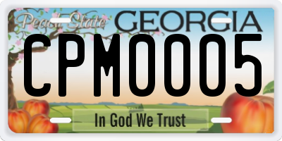 GA license plate CPM0005