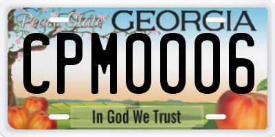 GA license plate CPM0006