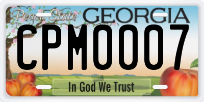 GA license plate CPM0007