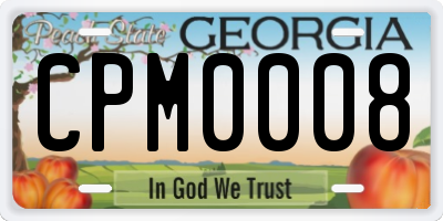 GA license plate CPM0008