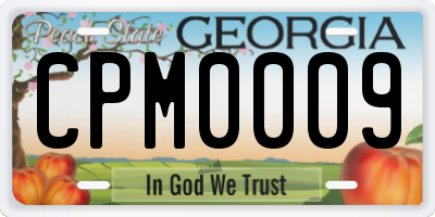 GA license plate CPM0009