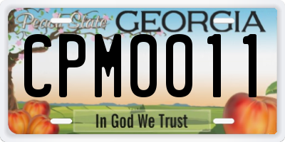 GA license plate CPM0011