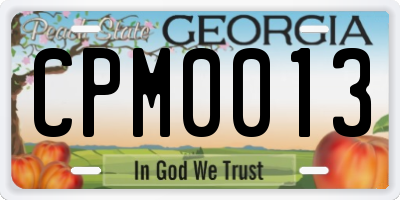 GA license plate CPM0013