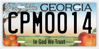 GA license plate CPM0014