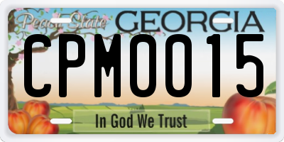 GA license plate CPM0015
