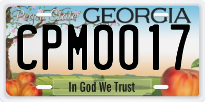 GA license plate CPM0017