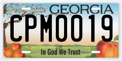 GA license plate CPM0019