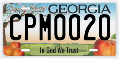 GA license plate CPM0020