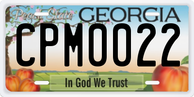 GA license plate CPM0022