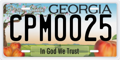 GA license plate CPM0025