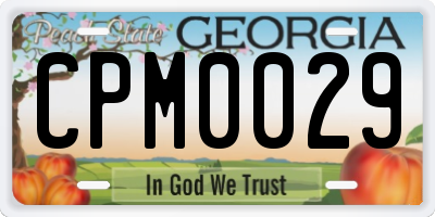 GA license plate CPM0029