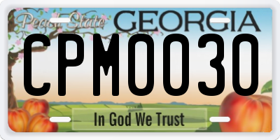 GA license plate CPM0030