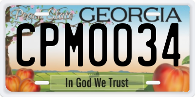 GA license plate CPM0034