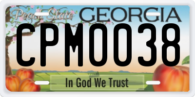 GA license plate CPM0038