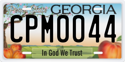 GA license plate CPM0044