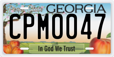 GA license plate CPM0047