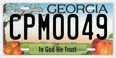 GA license plate CPM0049