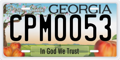 GA license plate CPM0053