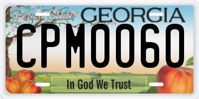 GA license plate CPM0060