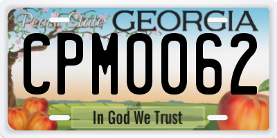 GA license plate CPM0062