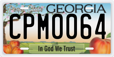 GA license plate CPM0064