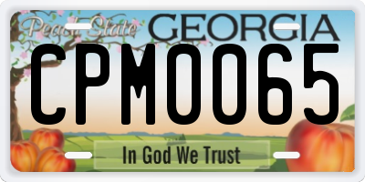 GA license plate CPM0065