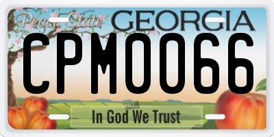 GA license plate CPM0066