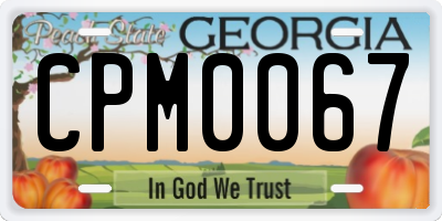 GA license plate CPM0067