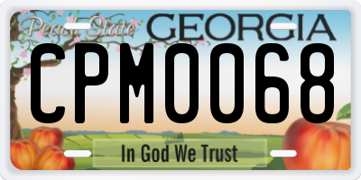 GA license plate CPM0068