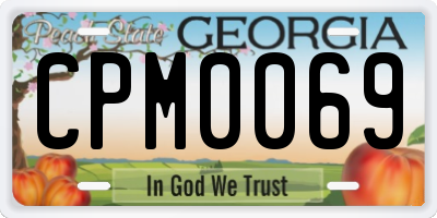 GA license plate CPM0069