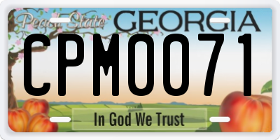 GA license plate CPM0071