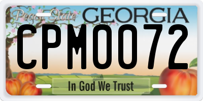 GA license plate CPM0072