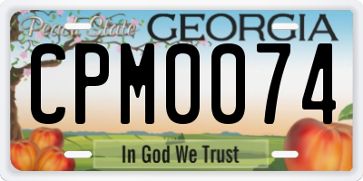 GA license plate CPM0074