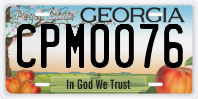 GA license plate CPM0076