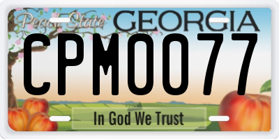 GA license plate CPM0077