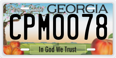 GA license plate CPM0078