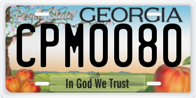 GA license plate CPM0080