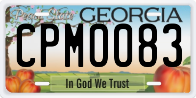 GA license plate CPM0083