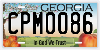 GA license plate CPM0086