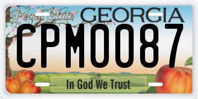 GA license plate CPM0087