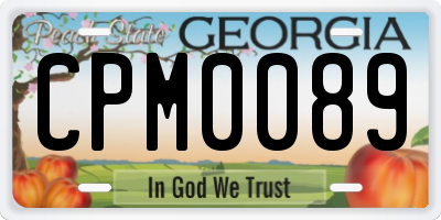 GA license plate CPM0089