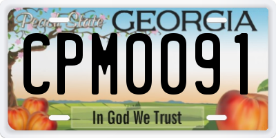 GA license plate CPM0091