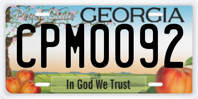 GA license plate CPM0092