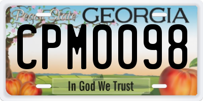 GA license plate CPM0098