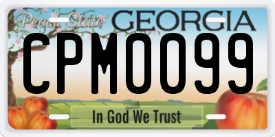 GA license plate CPM0099