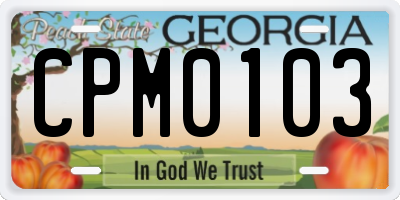 GA license plate CPM0103