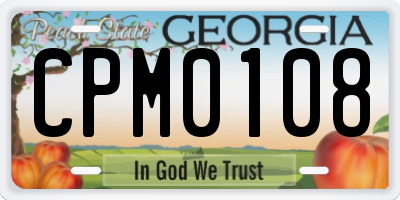 GA license plate CPM0108