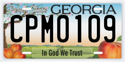 GA license plate CPM0109